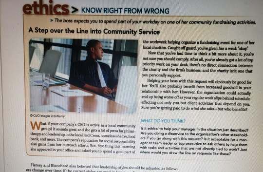 ethics> know right from wrong scenario in chapter