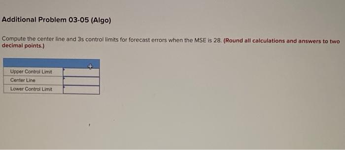 Compute the center line and 3 s control limits