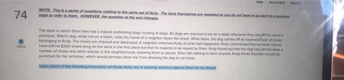 Help 74 NOTE: This is a series of eventions