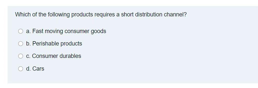 Which of the following products requires a short