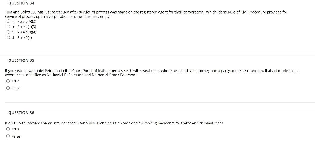 QUESTION 31 To search in the Court Portal, you