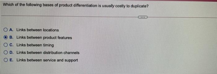 Which of the following bases of product