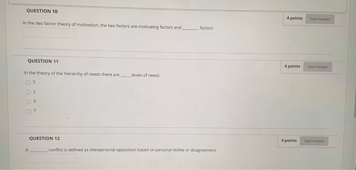 how to answer these QUESTION 10 4 points Save