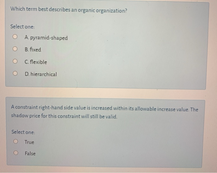 Decision variables: Select one: A. always exist
