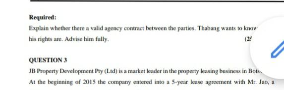 exclude question 3 QUESTION 2 Thabang is a farmer