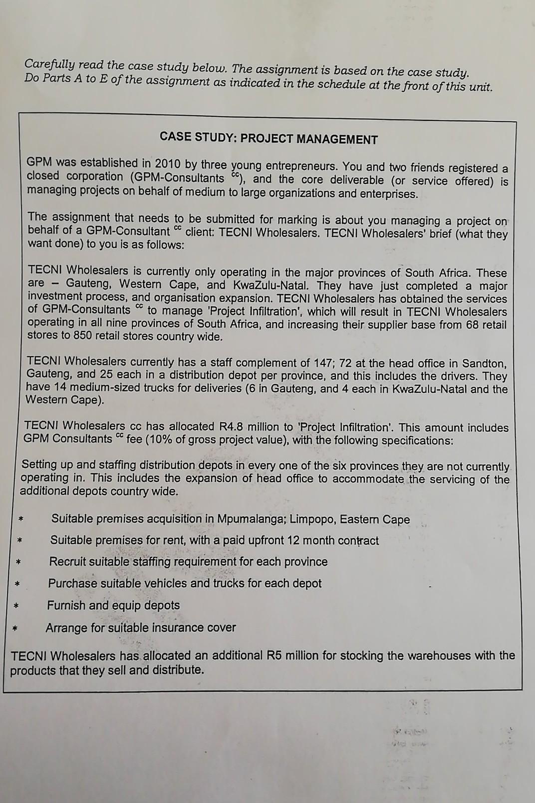 Carefully read the case study below. The