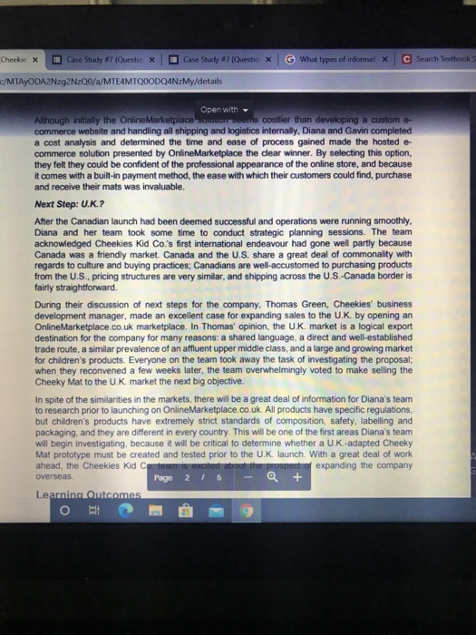 case study International Sales and Marketing