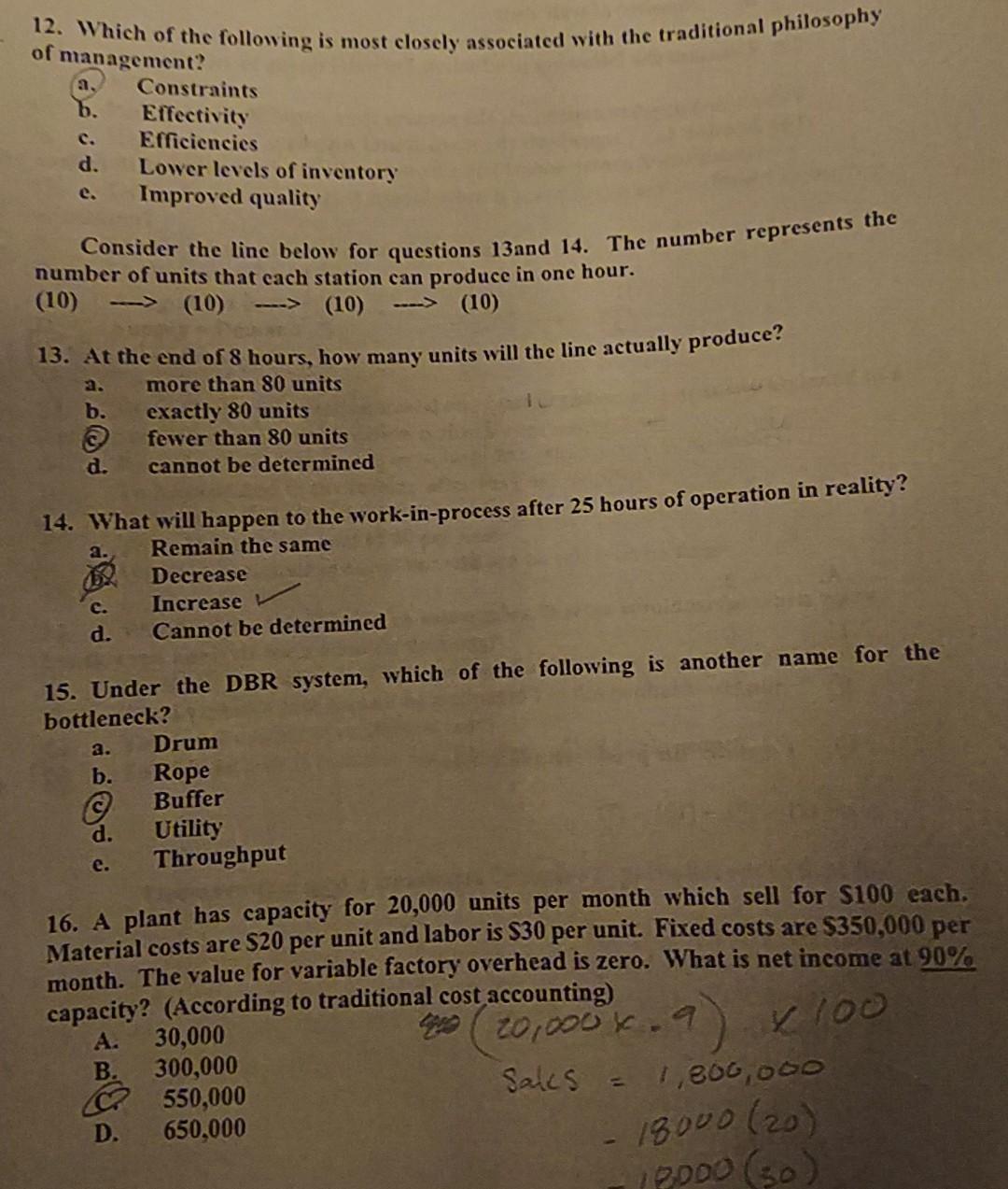 W.100 Consider the following for question 6: