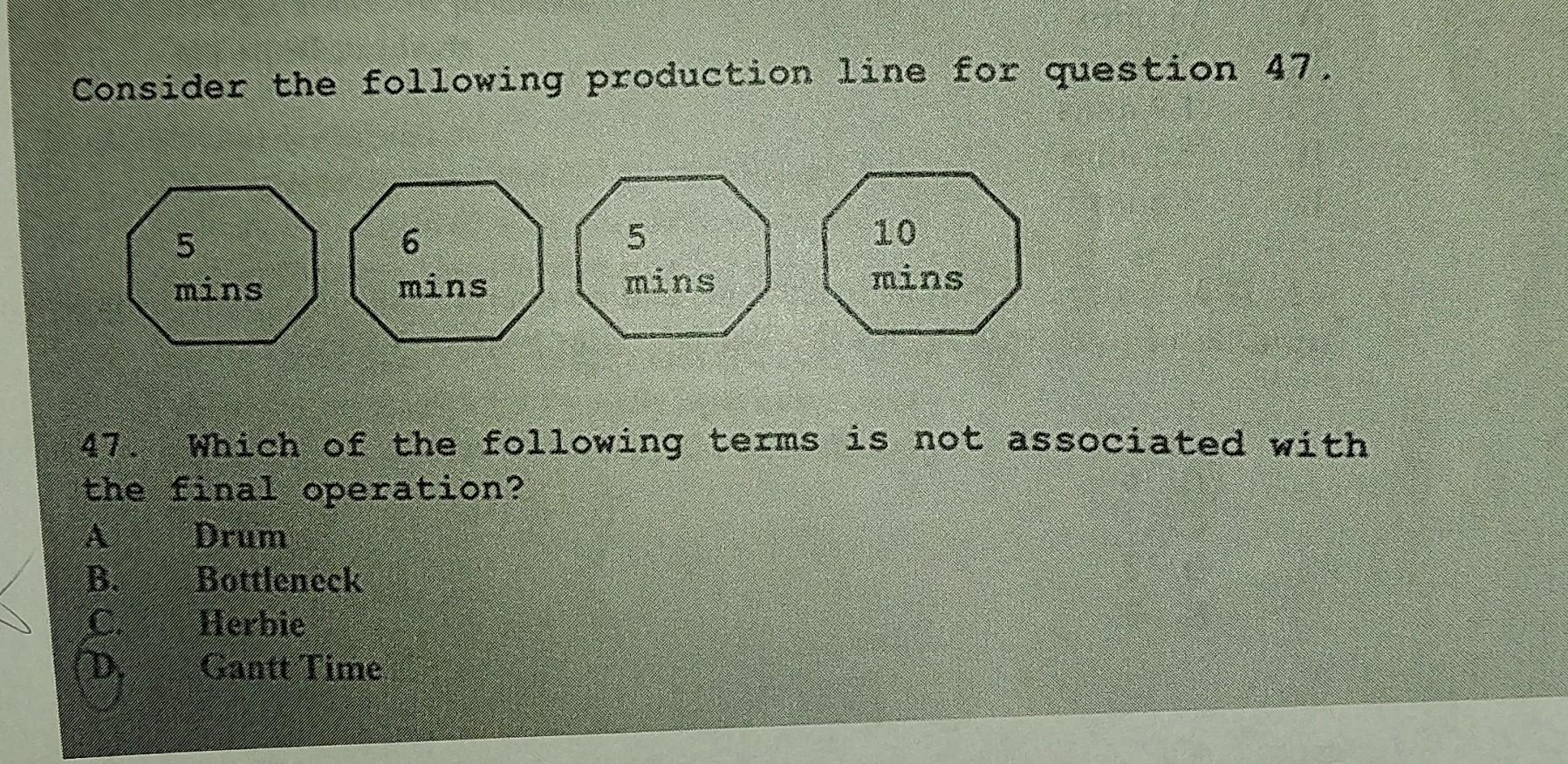 W.100 Consider the following for question 6: