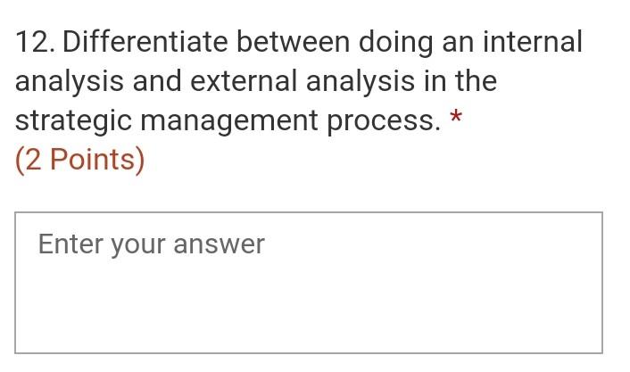 12. Differentiate between doing an internal