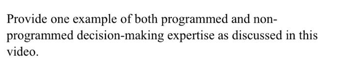 Provide one example of both programmed and non-