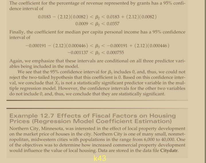 The coefficient for the percentage of revenue