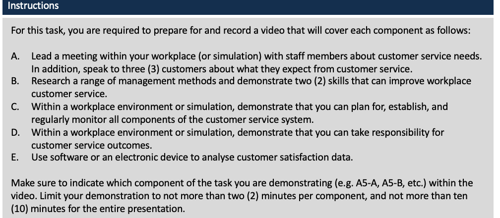 Instructions For this task, you are required to