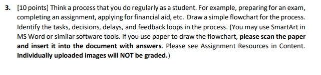 #3 [10 points] Think a process that you do