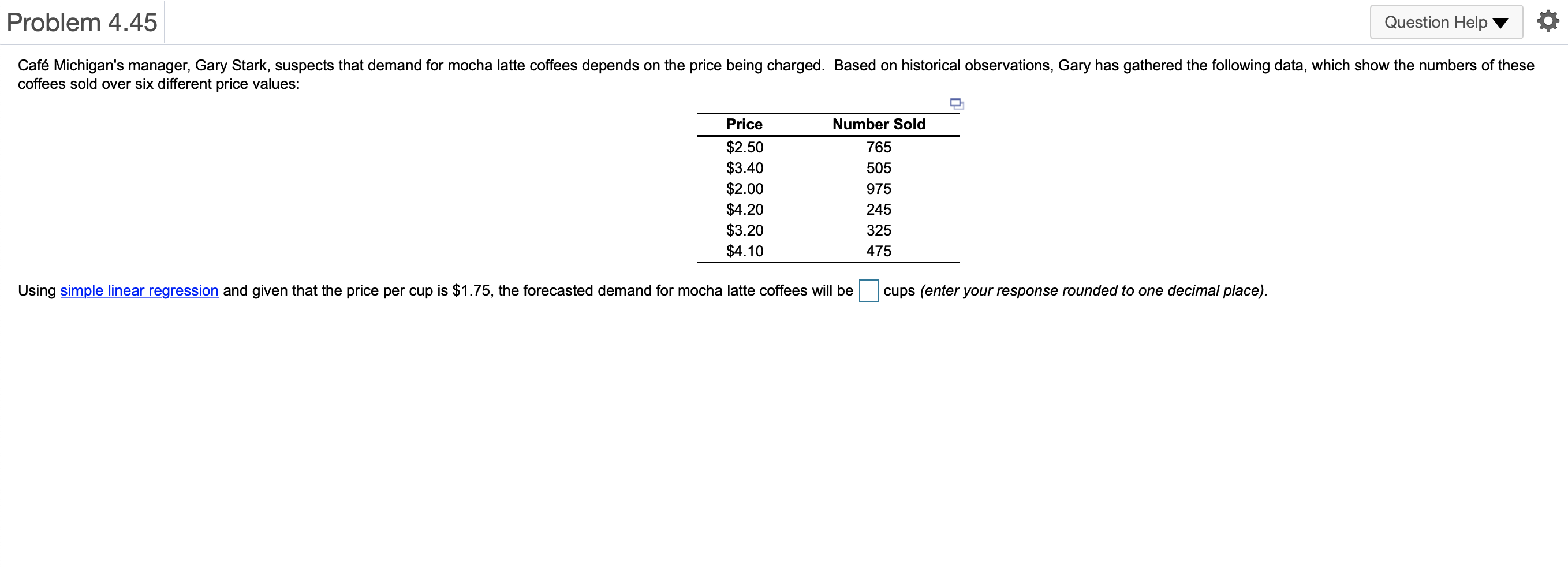Problem 4.45 Question Help Caf Michigan's