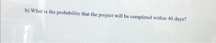 Consider the following project data. Activity