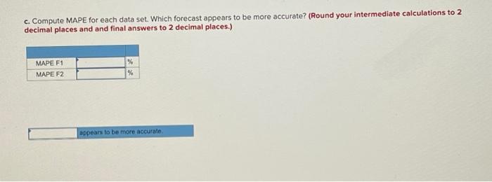 Problem 3-21 (Algo) Two different forecasting
