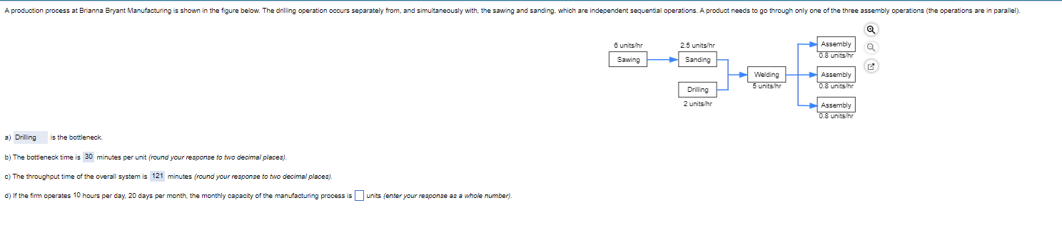 a is the bottleneck. b) The bottleneck time is 30