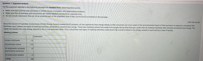 Question Argumentatie Put the reported in the