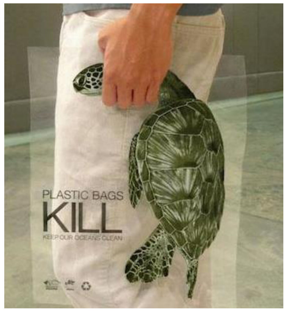 The plastic bag below was designed by a marketing