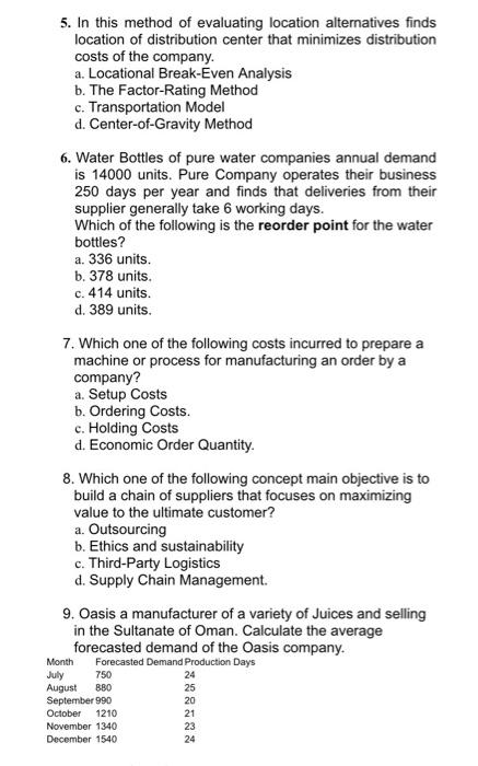 Just answer those question without explanation as