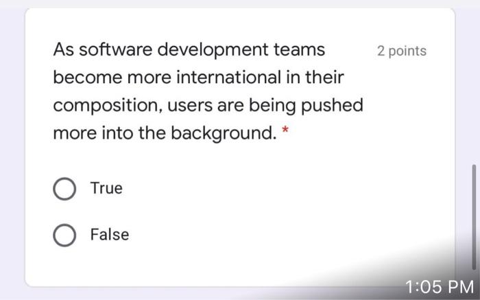 2 points A description of the current system