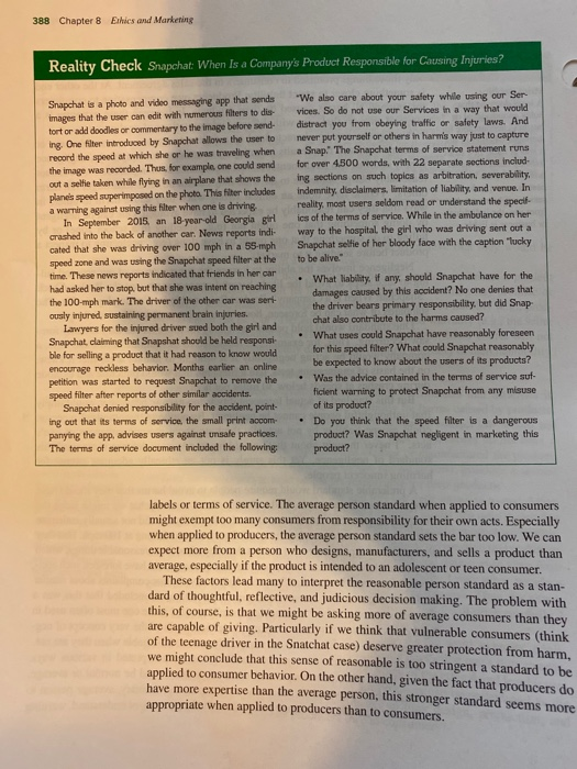 Chapter 8 Discussion Read the Reality Check (in