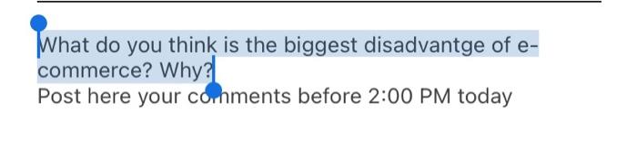 What do you think is the biggest disadvantge of