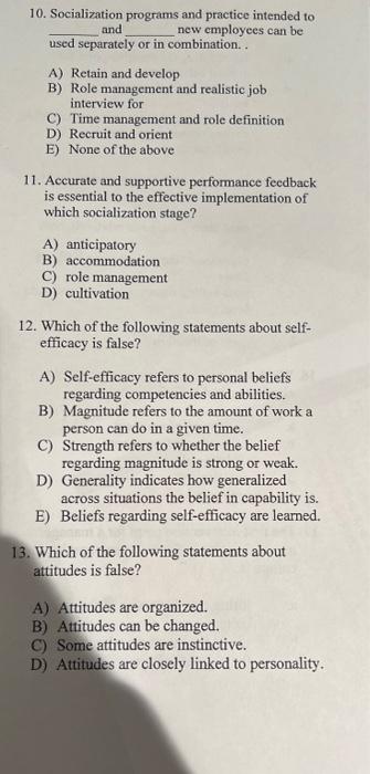 10. Socialization programs and practice intended