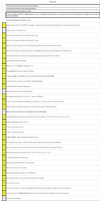 Instruction You have been hired to manage project