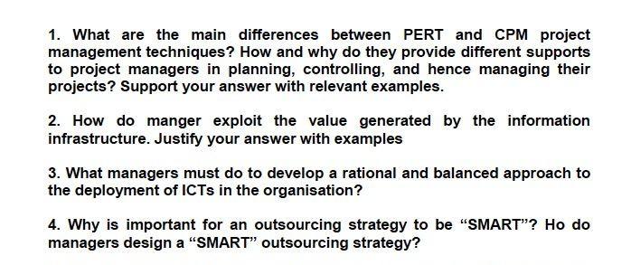 1. What are the main differences between PERT and