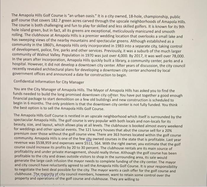 The Amapola Hills Golf Course is "an urban