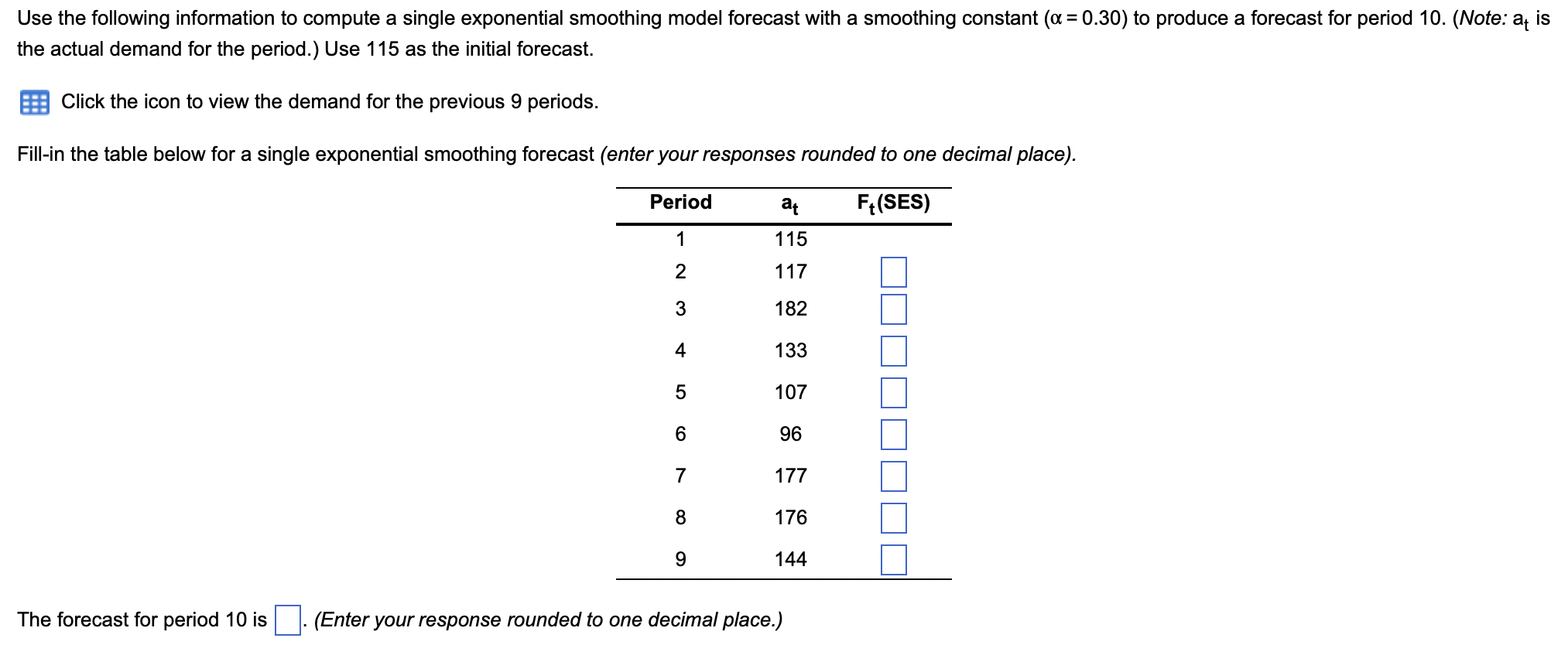 Use the following information to compute a single