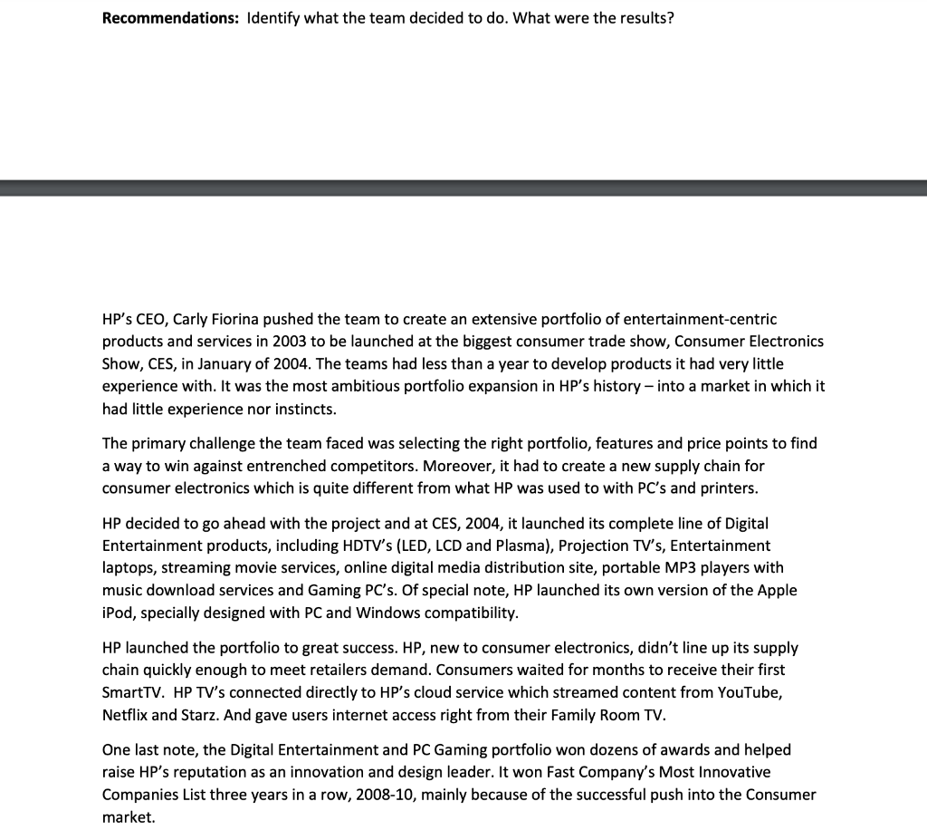 Why was HP successful? What did they know (e.g.