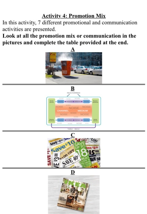 Save $10 OF 220 Activity 4: Promotion Mix In this