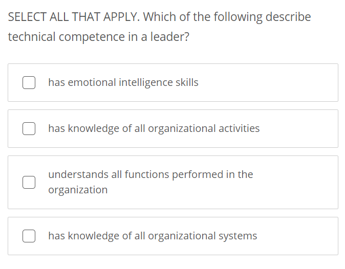 SELECT ALL THAT APPLY. Which of the following