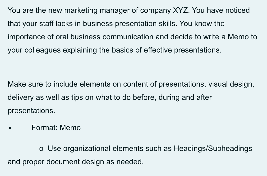 You are the new marketing manager of company XYZ.