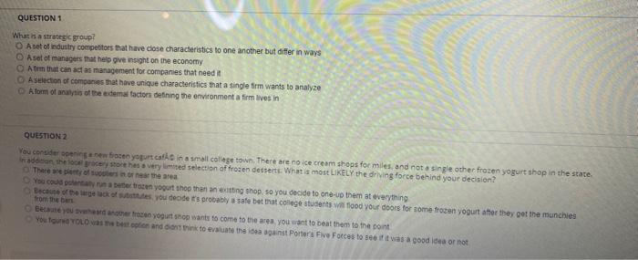 What is a straregit group? A set of incustry