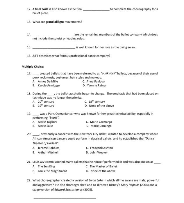 Circle True or False: 1. Enrico Cecchetti and