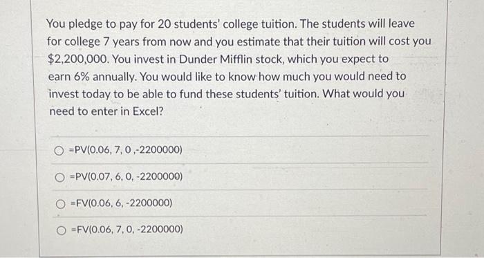 You pledge to pay for 20 students' college