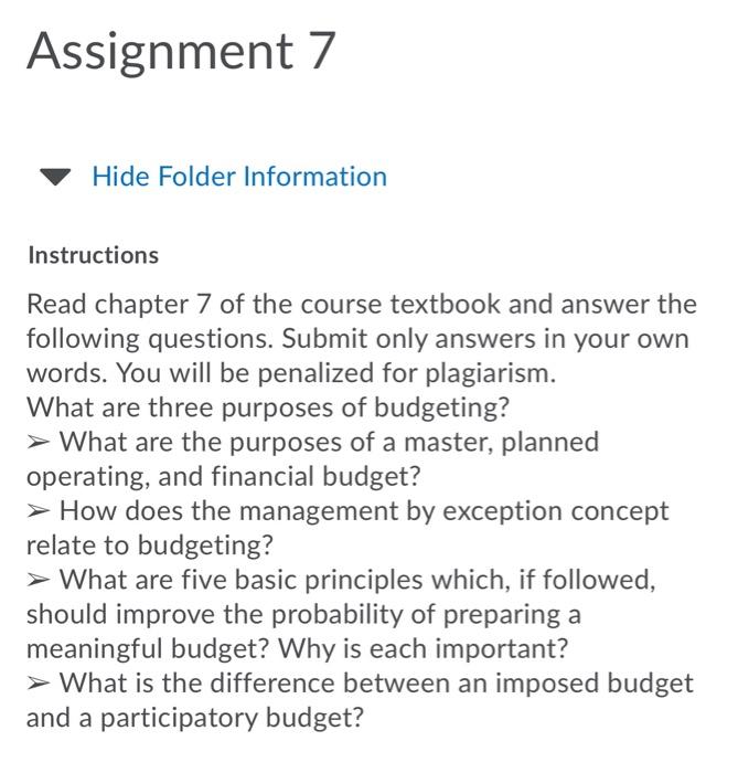 i need new answers Assignment 7 Hide Folder
