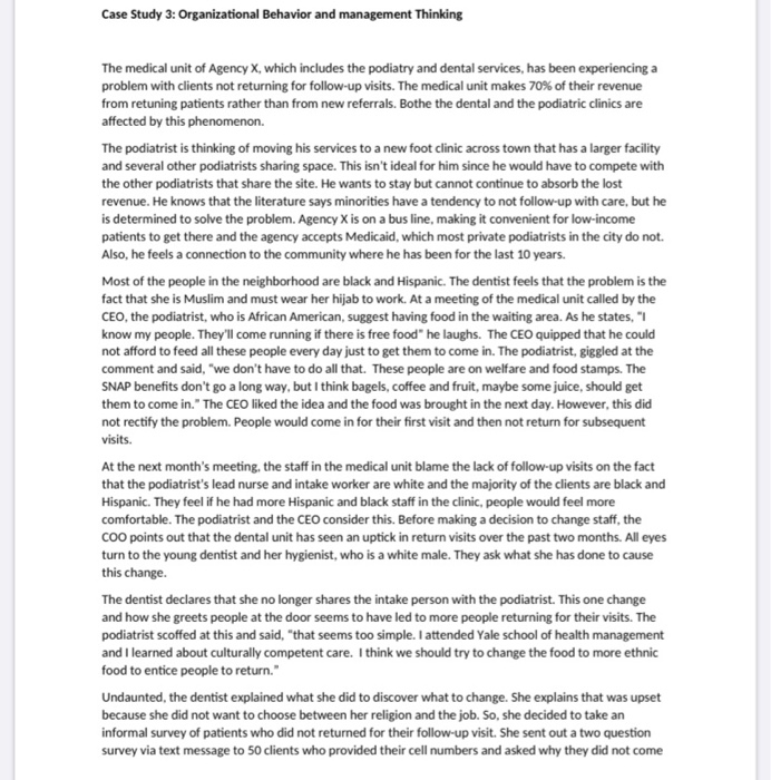 Case Study 3: Organizational Behavior and