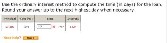 Use the ordinary interest method to compute the