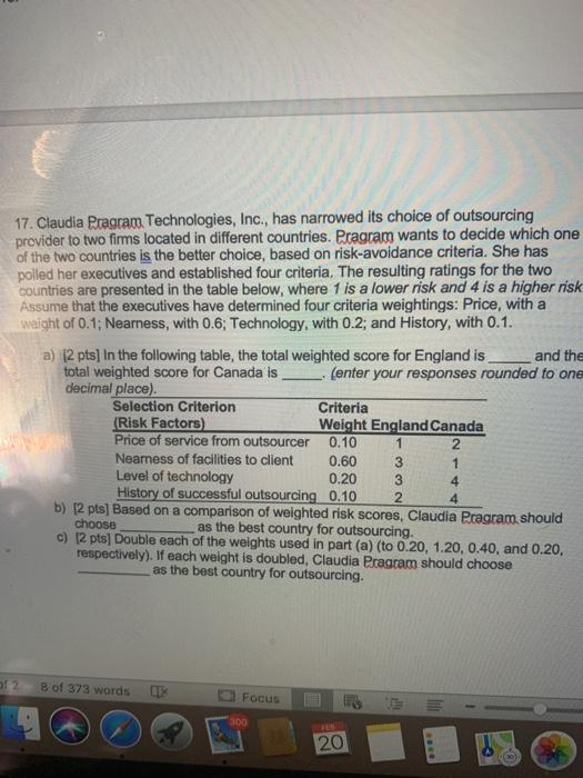 17. Claudia Pragram Technologies, Inc., has