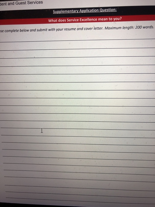 dent and Guest Services Supplementary Application