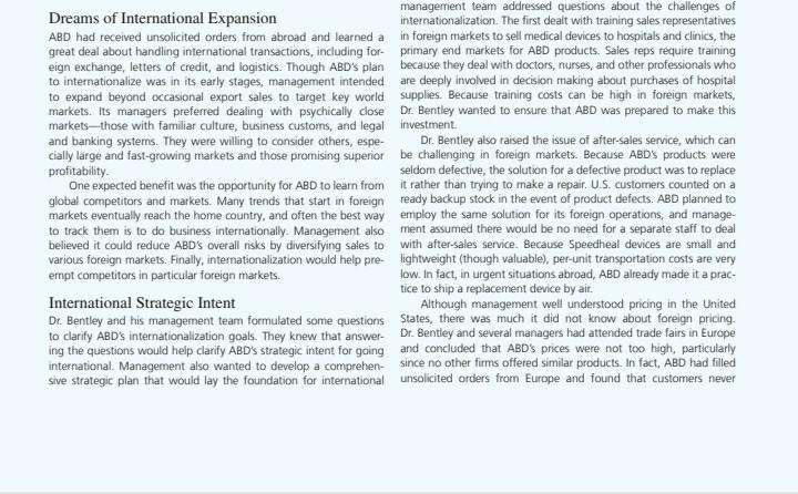 CLOSING CASE Advanced Biomedical Devices: