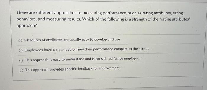 There are different approaches to measuring