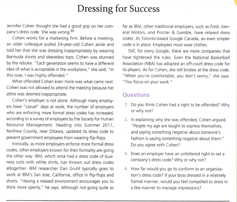 organizational behaviour case study Answer the