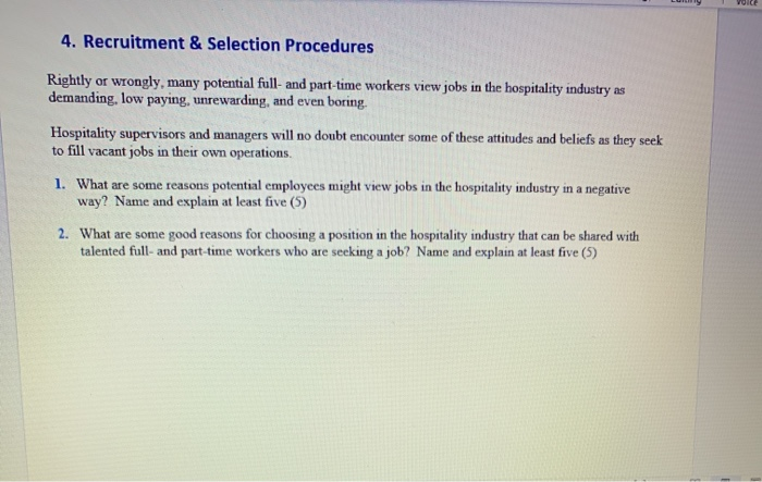 VOIC 4. Recruitment & Selection Procedures