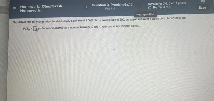 Save Homework: Chapter 86 Question 3, Problem